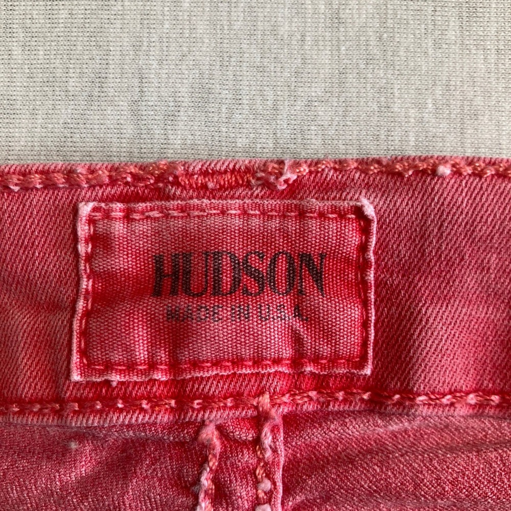 Hudson Skinny Jeans Womens 28 Faded Pink Stretch Denim WM407JFD Made in USA - Picture 3 of 16